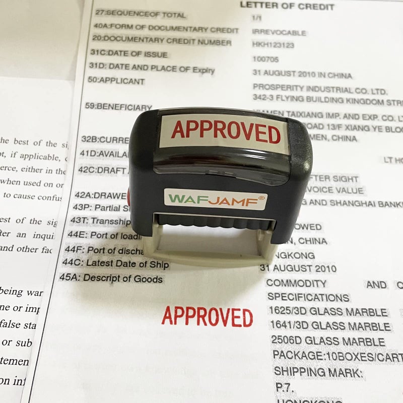 WAFJAMF Approved Message Stamp Self-Inking Rubber Stamp Office Stamp Red Ink-Medium - Image 3